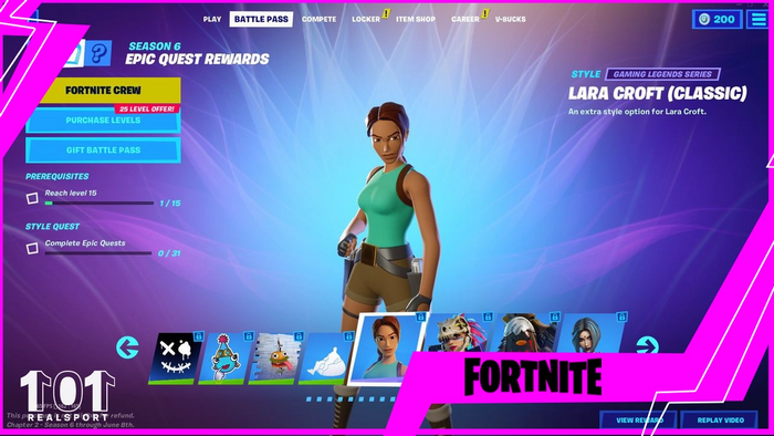 Fortnite Season 6 Lara Croft