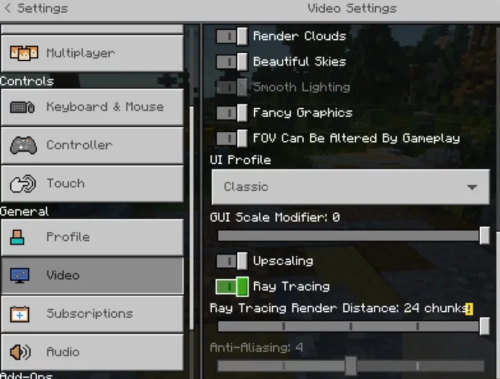 Enable Ray Tracing in Minecraft