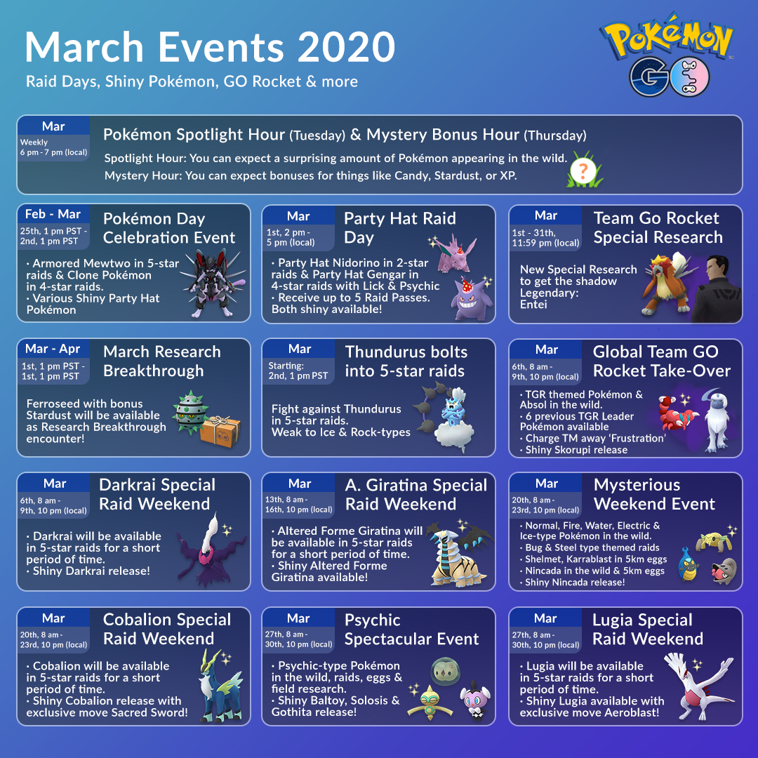 March Events in Pokemon Go