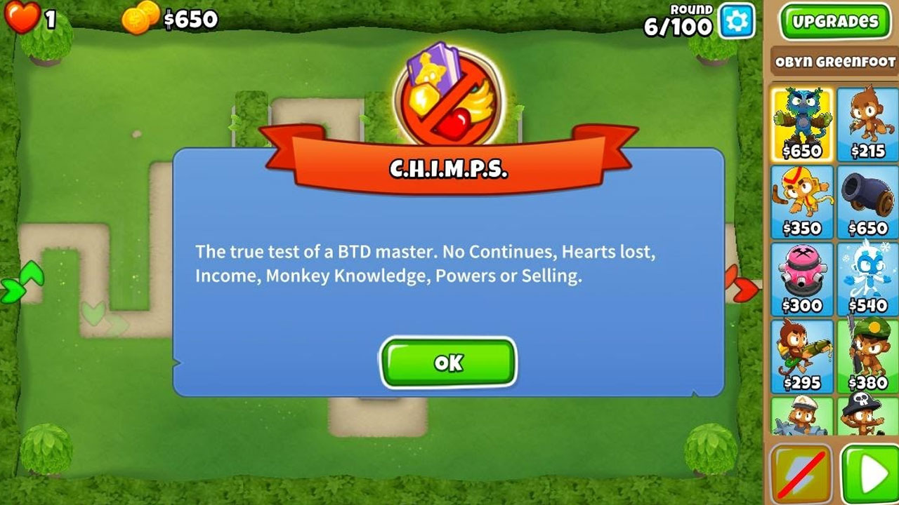 what is chimps mode in bloons td 6