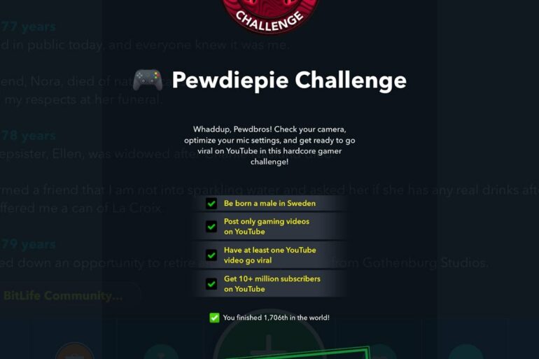 BitLife PewDiePie Challenge
