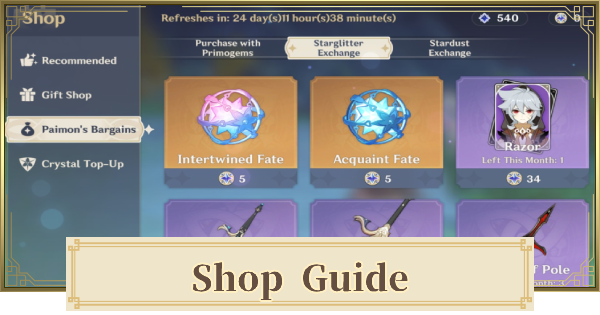 Genshin Impact shop and vendor guide