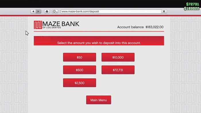 How to Deposit Money in GTA Online Maze Bank 1