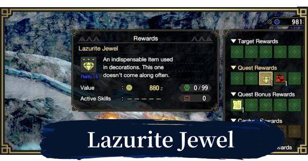 Monster Hunter Rise Lazurite Jewel