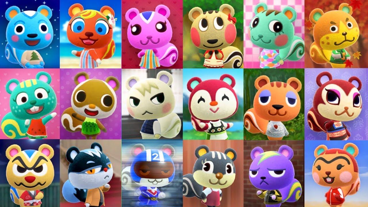 All Squirrel Villagers in Animal Crossing