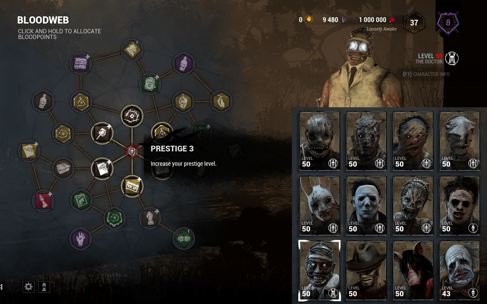 Prestige Survivors & Killers in Dead By Daylight