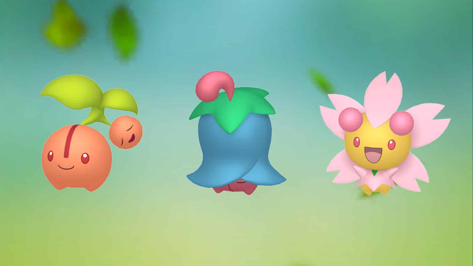 Shiny Cherubi and Cherrim in Pokemon Go